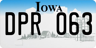 IA license plate DPR063