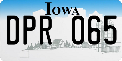 IA license plate DPR065