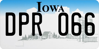 IA license plate DPR066