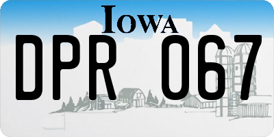 IA license plate DPR067