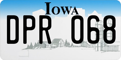 IA license plate DPR068