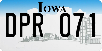 IA license plate DPR071