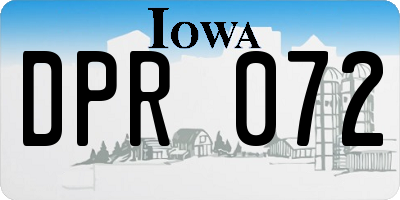 IA license plate DPR072