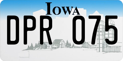 IA license plate DPR075