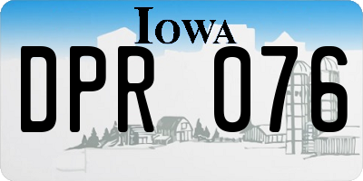 IA license plate DPR076
