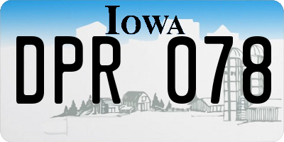 IA license plate DPR078
