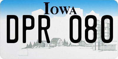 IA license plate DPR080