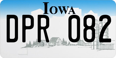 IA license plate DPR082