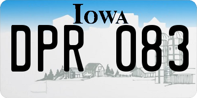 IA license plate DPR083