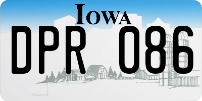 IA license plate DPR086