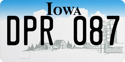 IA license plate DPR087
