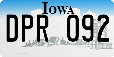 IA license plate DPR092