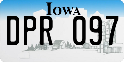 IA license plate DPR097