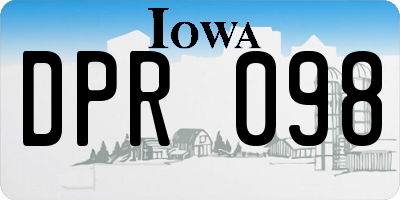 IA license plate DPR098