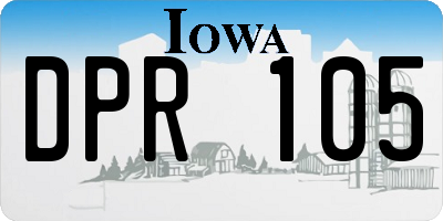 IA license plate DPR105