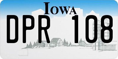 IA license plate DPR108