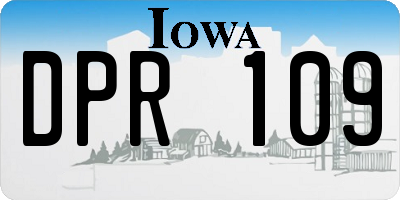 IA license plate DPR109
