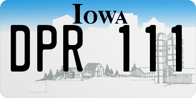 IA license plate DPR111