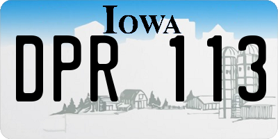 IA license plate DPR113