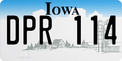 IA license plate DPR114