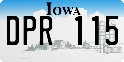 IA license plate DPR115