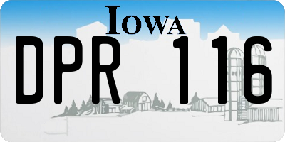 IA license plate DPR116