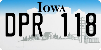IA license plate DPR118
