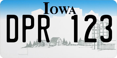 IA license plate DPR123