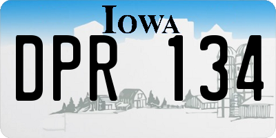 IA license plate DPR134