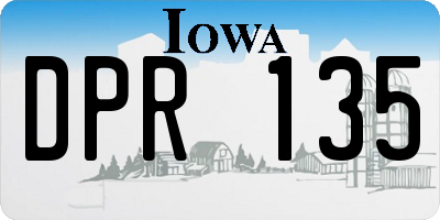 IA license plate DPR135