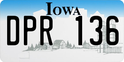 IA license plate DPR136