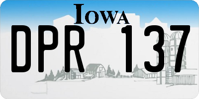 IA license plate DPR137