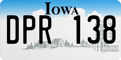 IA license plate DPR138