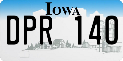 IA license plate DPR140