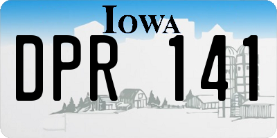 IA license plate DPR141