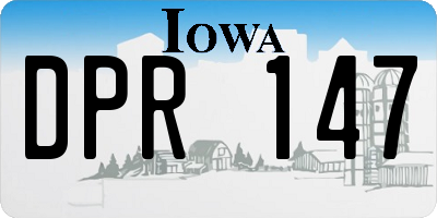 IA license plate DPR147
