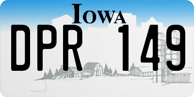 IA license plate DPR149