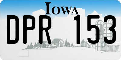 IA license plate DPR153