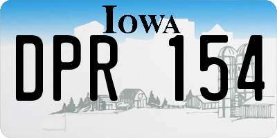 IA license plate DPR154