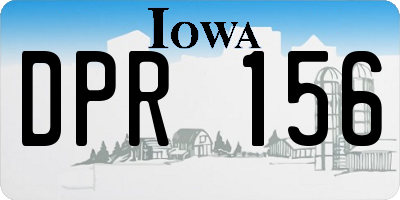 IA license plate DPR156