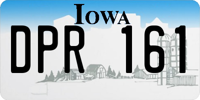 IA license plate DPR161