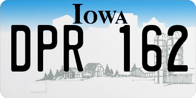 IA license plate DPR162