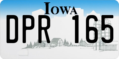 IA license plate DPR165
