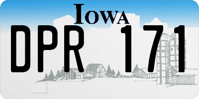 IA license plate DPR171