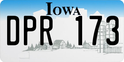 IA license plate DPR173