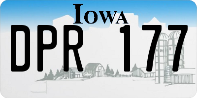 IA license plate DPR177