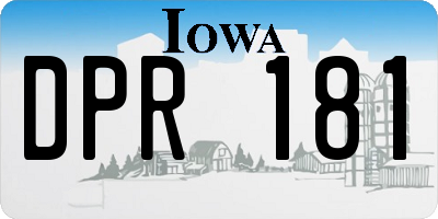 IA license plate DPR181