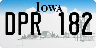 IA license plate DPR182