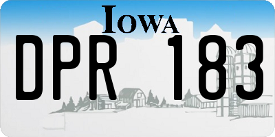 IA license plate DPR183