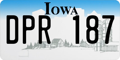 IA license plate DPR187